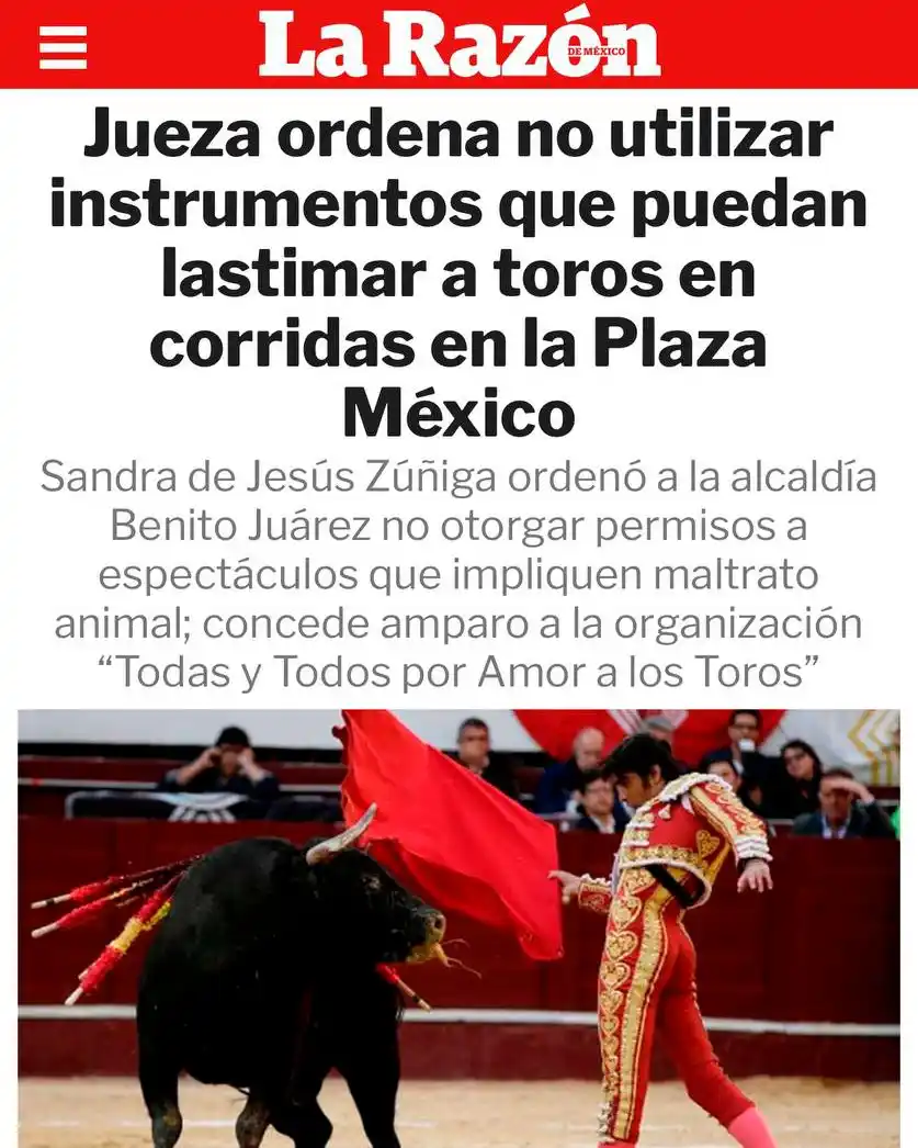 Image from PACMA: 🇲🇽¡Olé por esta jueza en México! 👩⚖️La jueza Sandra de Jesús Zúñi...