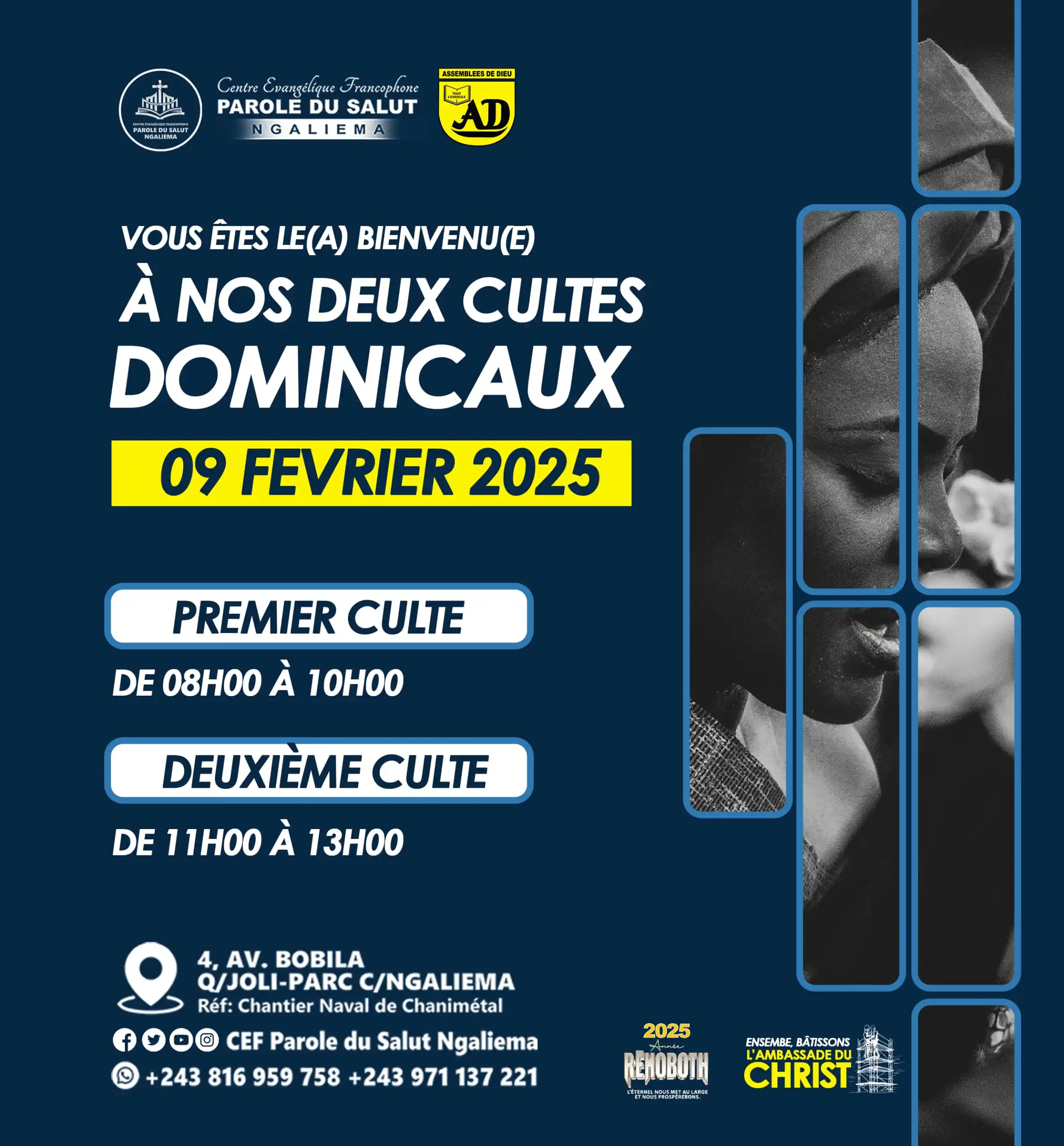 Image from PAROLE DU SALUT NGALIEMA: CULTE DOMINICAUX 🙌🏽🔥✨✨ Shaloom peuple de Dieu 🙌🏽 nous vous conv...