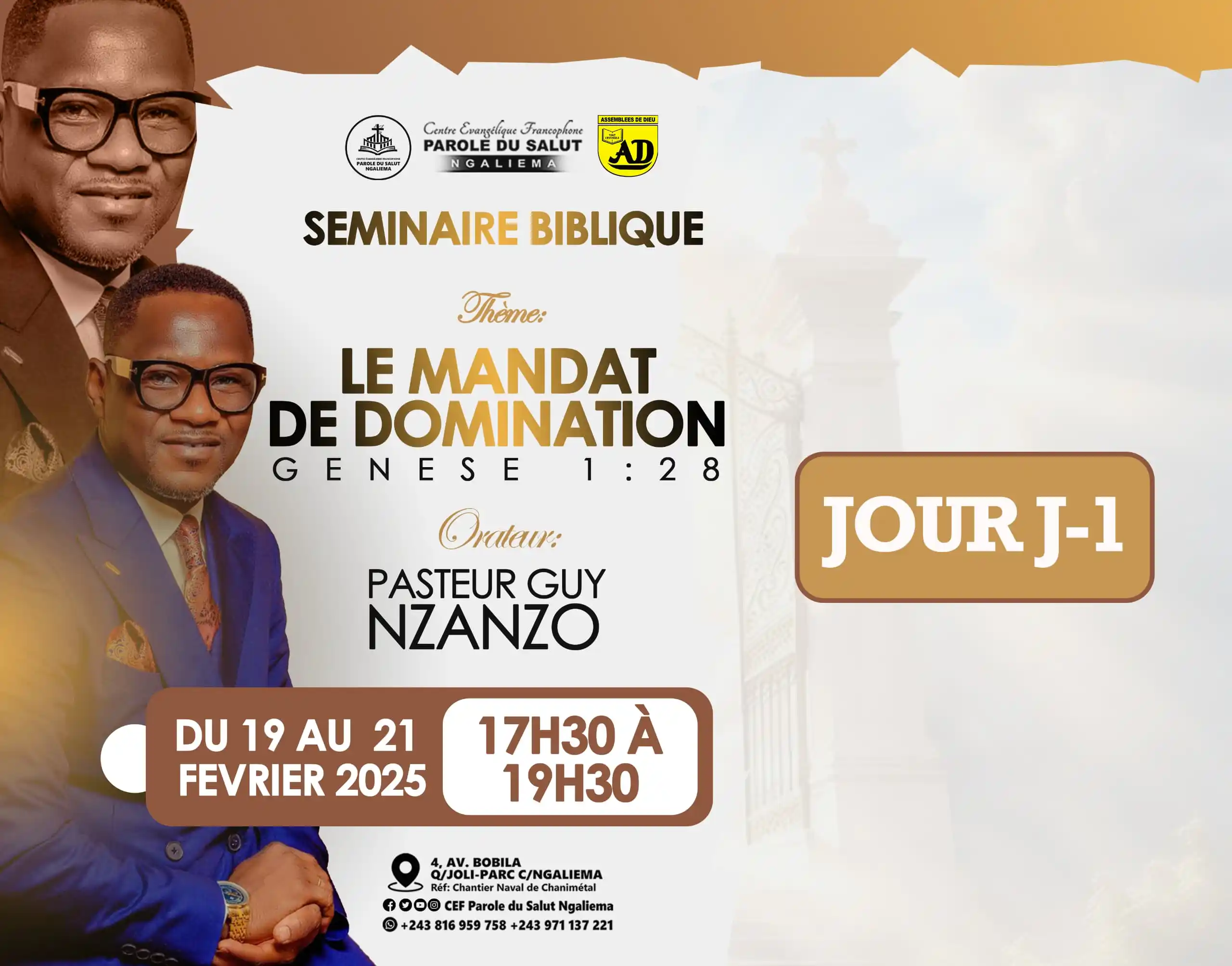 Image from PAROLE DU SALUT NGALIEMA: *JOUR J-1*✅ _Shaloom Peuple Dieu!_🙌🏽 Notre merveilleux programme co...