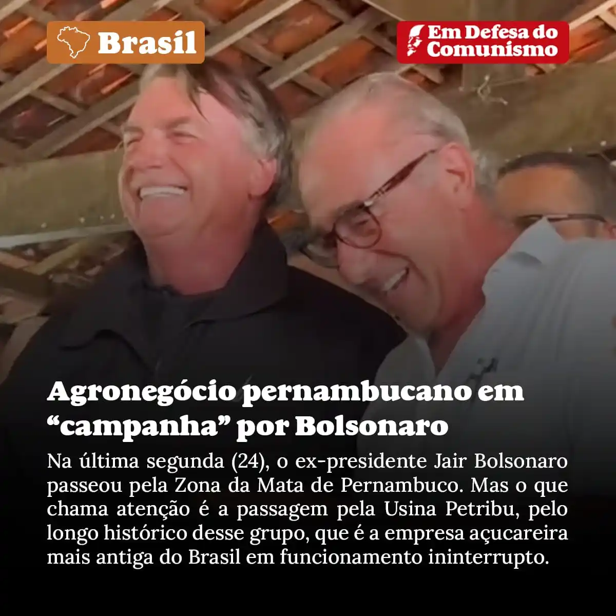 Image from PCBR - Partido Comunista Brasileiro Revolucionário: REDAÇÃO | Na última segunda-feira (24), o ex-presidente Jair Bolsonaro...