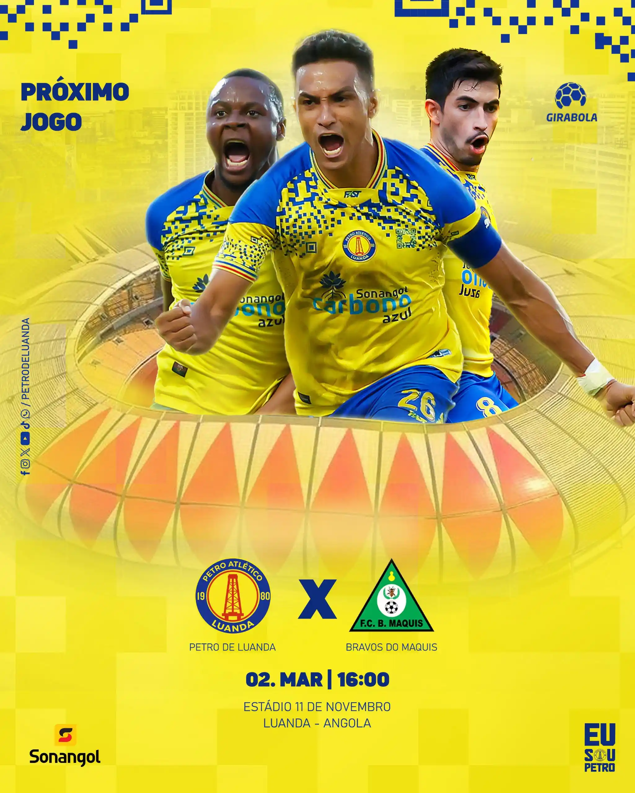 Image from Petro de Luanda : Girabola | Próximo Jogo 🔜 🆚 Bravos do Maquis 🗓️ 02 de Março ⏰ 16:...