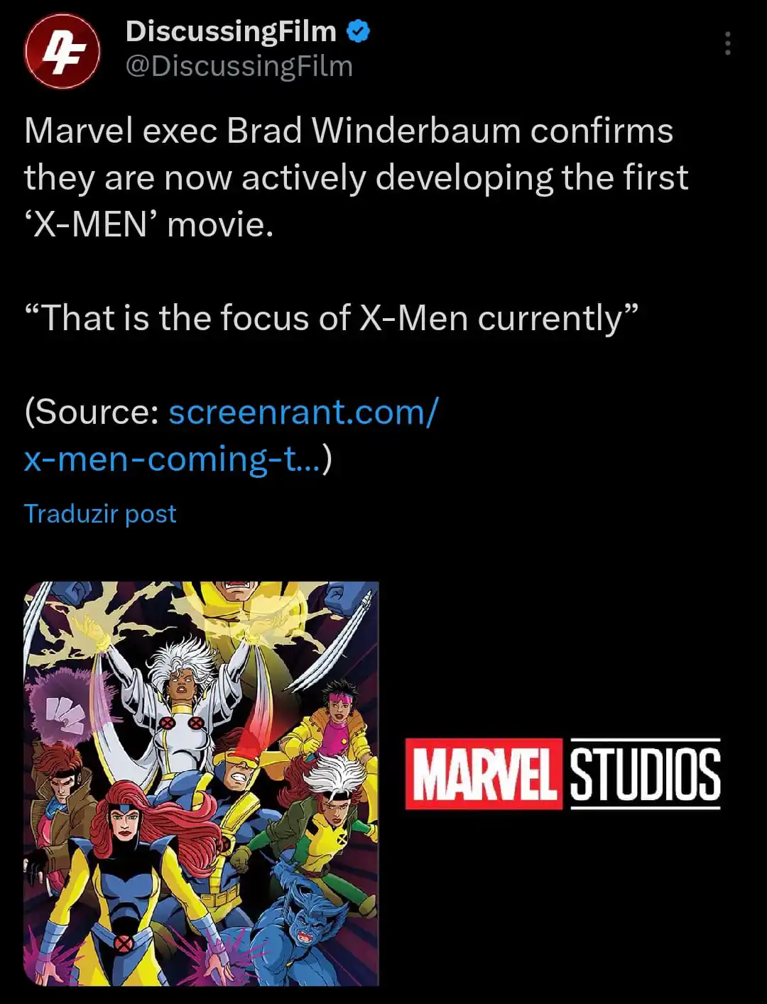 Image from pog news oficial: News: brad da Marvel disse que estão focados desenvolvendo o filme dos...