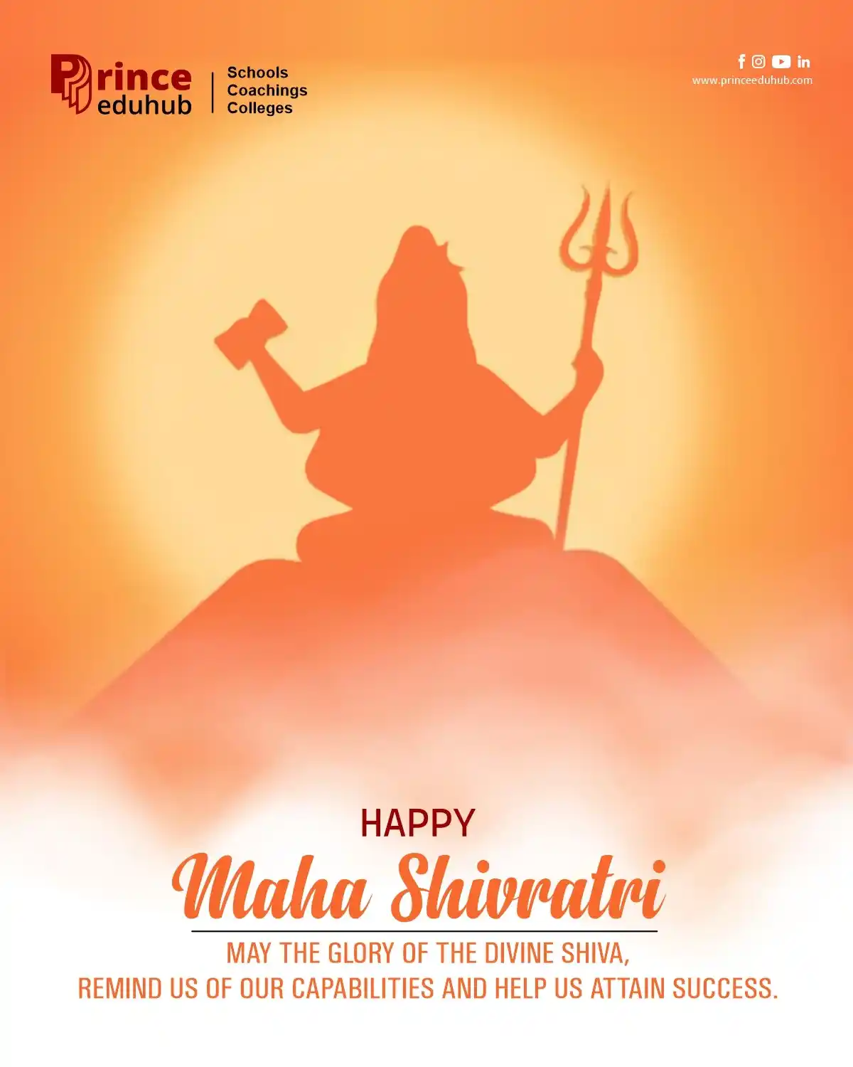 Image from Prince Education Hub, Sikar: ✨ Happy Maha Shivratri! ✨ May the divine blessings of Lord Shiva guid...