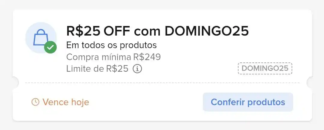 Image from ✨ Promos da PAAH | Cupons Diários: .✨CUPOM MERCADO LIVRE 📍 R$25OFF Compra mínima R$249 🏷CUPOM: DOM...