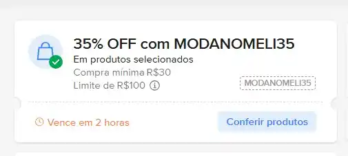 Image from ✨ Promos da PAAH | Cupons Diários: ✨CUPOM MERCADO LIVRE 📍35% OFF Compra mínimaR$30 🏷CUPOM: MODANOM...