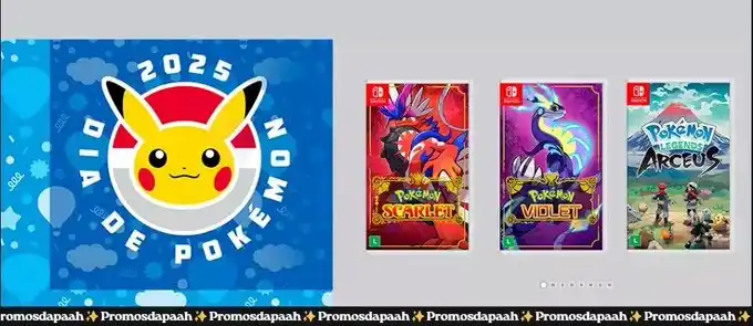 Image from ✨ Promos da PAAH | Cupons Diários: Aos Fãs de Pokemon 💛 Celebre o Dia de Pokemon com os jogos exclusiv...