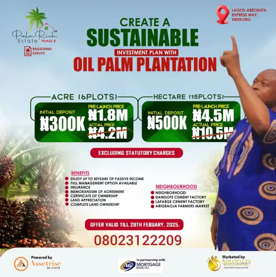 Image from Rgh Homes Marketing Hub: Invest in Palmrich Estate Phase 8: Unlock Agro-Real Estate Wealth Are...