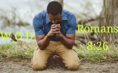 Image from Richard Kaf💧: *WORD OF THE DAY💧*
*Romains 8:26📖*
*De même, l’Esprit vient nou...