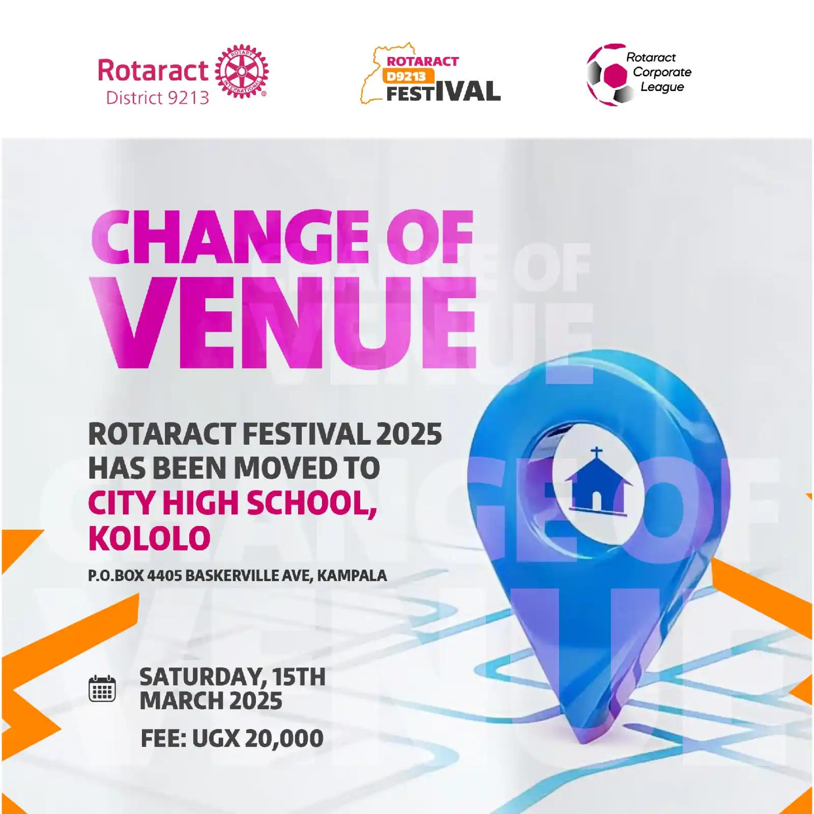 Image from Rotary District 9213: .....*Change Of Venue*..... The third Edition of the Rotaract Festiva...
