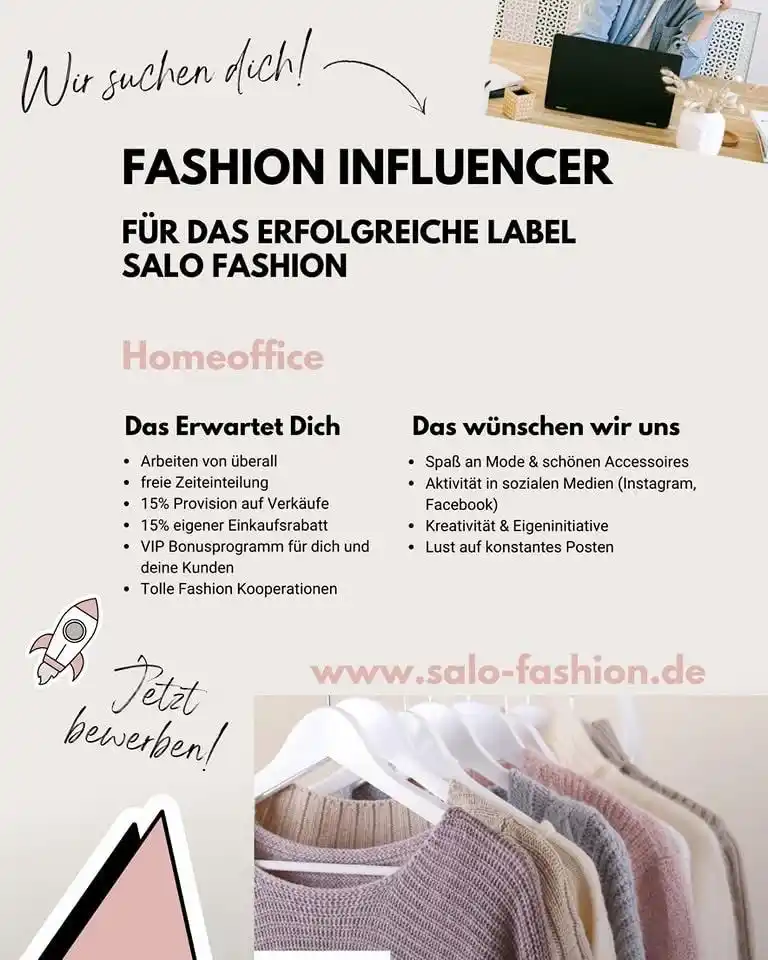Image from SaLo Fashion Boutique : 📢 Wir suchen dich! 🌟 Bist du ein Fashion-Influencer mit einem Auge ...