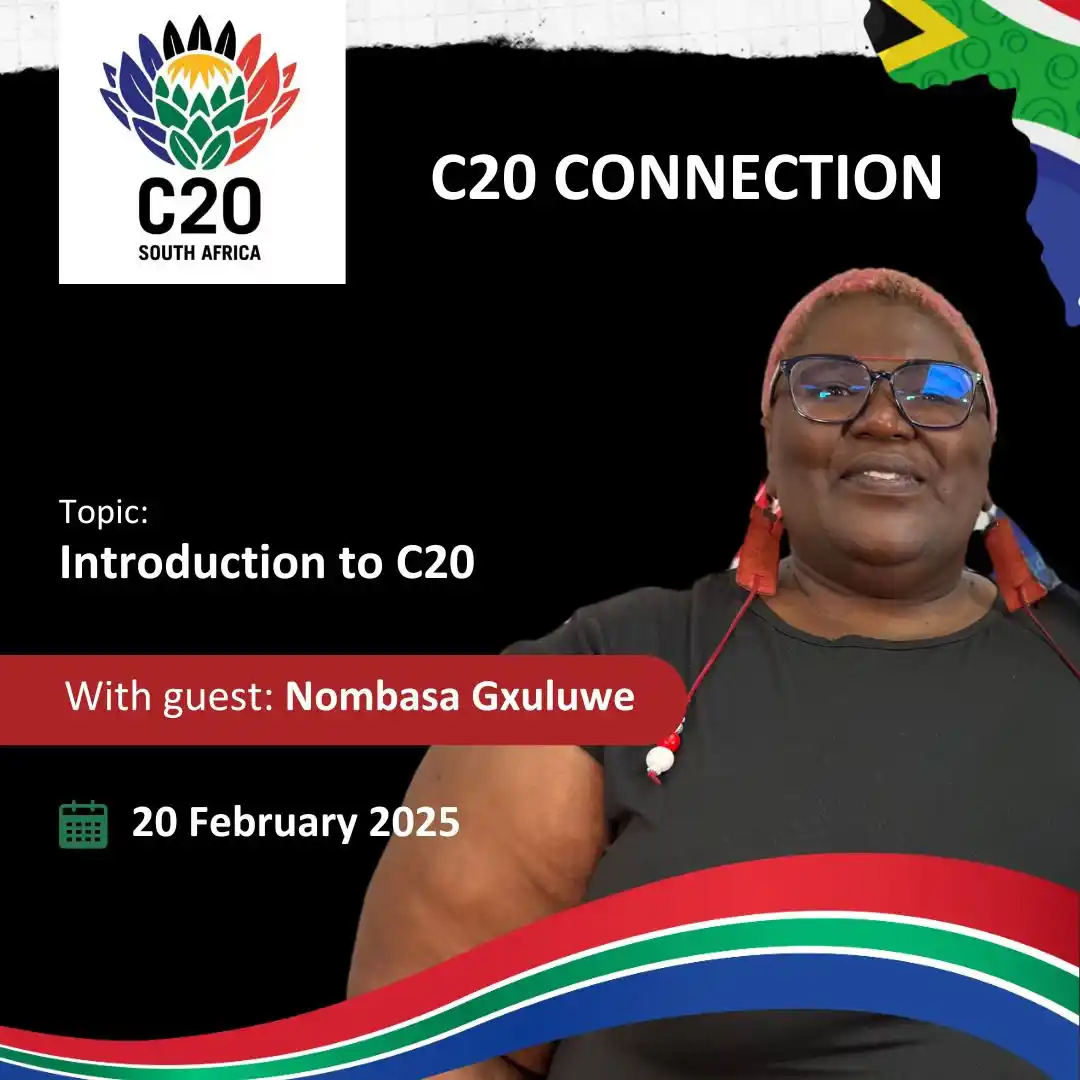 Image from SANAC Civil Society Forum (CSF): Tune in to C20 Connection with Nombasa Gxaluwa as she delves into the ...