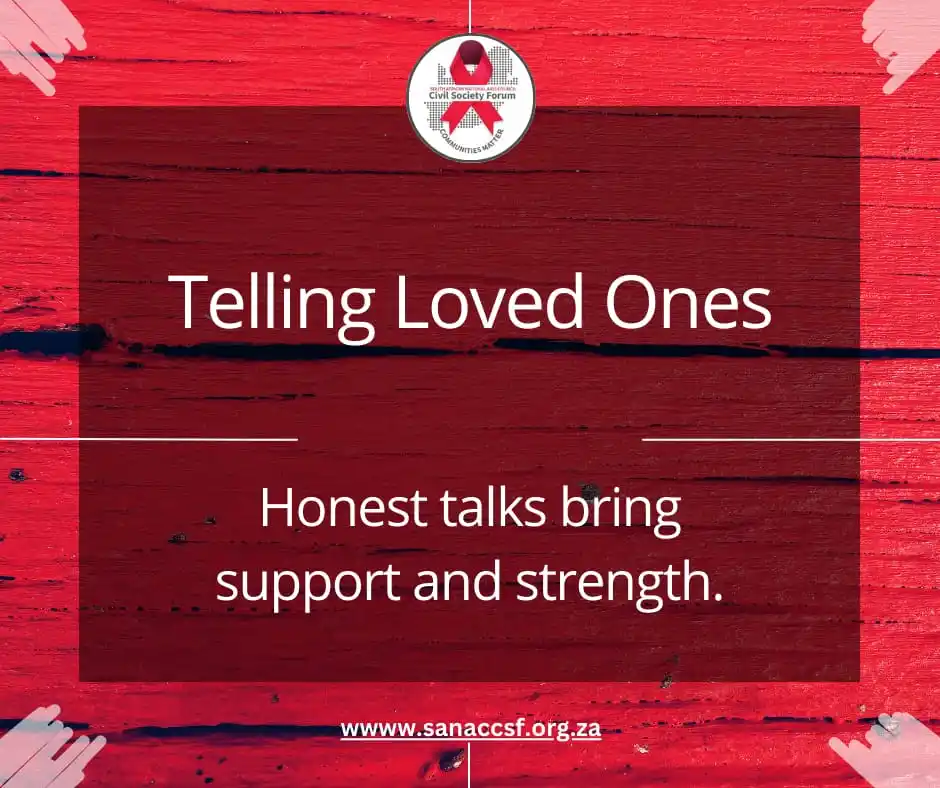 Image from SANAC Civil Society Forum (CSF): 🗣Opening up to your loved ones about your TB diagnosis allows you to ...
