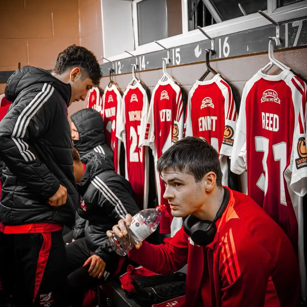 Image from Scarborough Athletic Football Club: Game faces on. 🔴⚪ The Boro squad has arrived at Warrington Town’s Cal...
