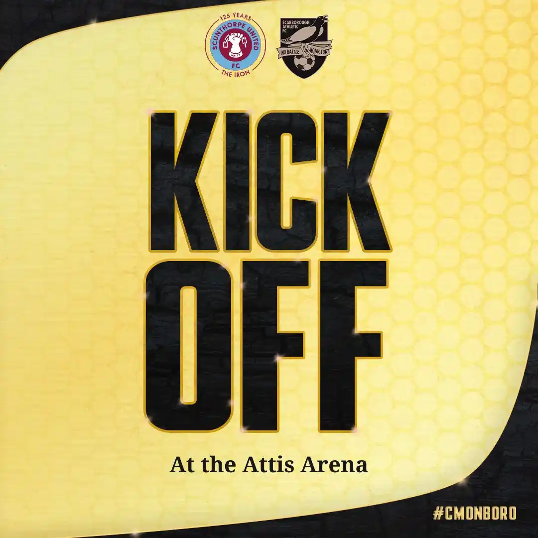 Image from Scarborough Athletic Football Club: ⚡ KICK-OFF! We’re underway at the Attis Arena, and it’s an electric a...