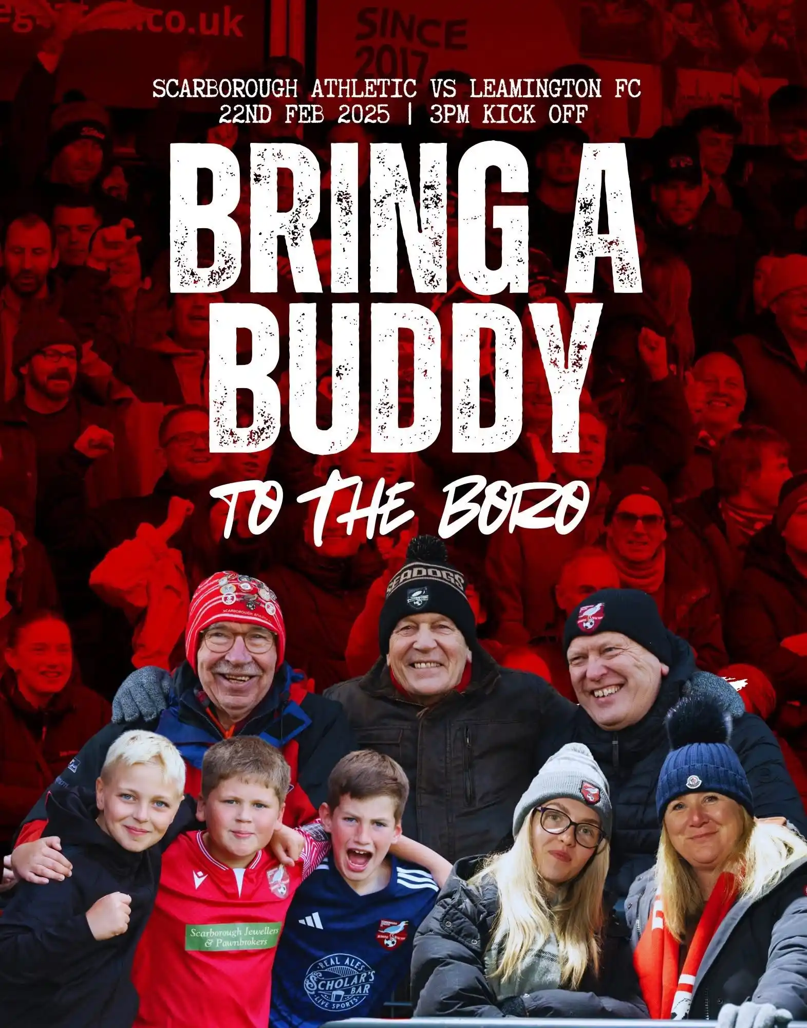 Image from Scarborough Athletic Football Club: 🚨 BRING A BUDDY TO THE BORO! 🚨 We’re launching a new campaign to ge...