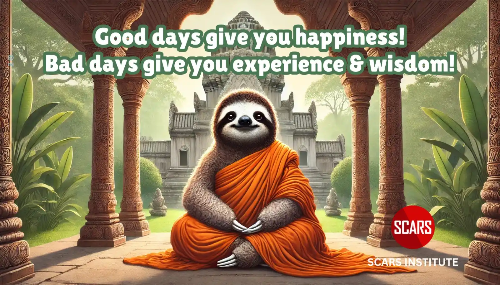 Image from SCARS Institute News & Information: Good days give you happiness! Bad days give you experience and wisdom!...