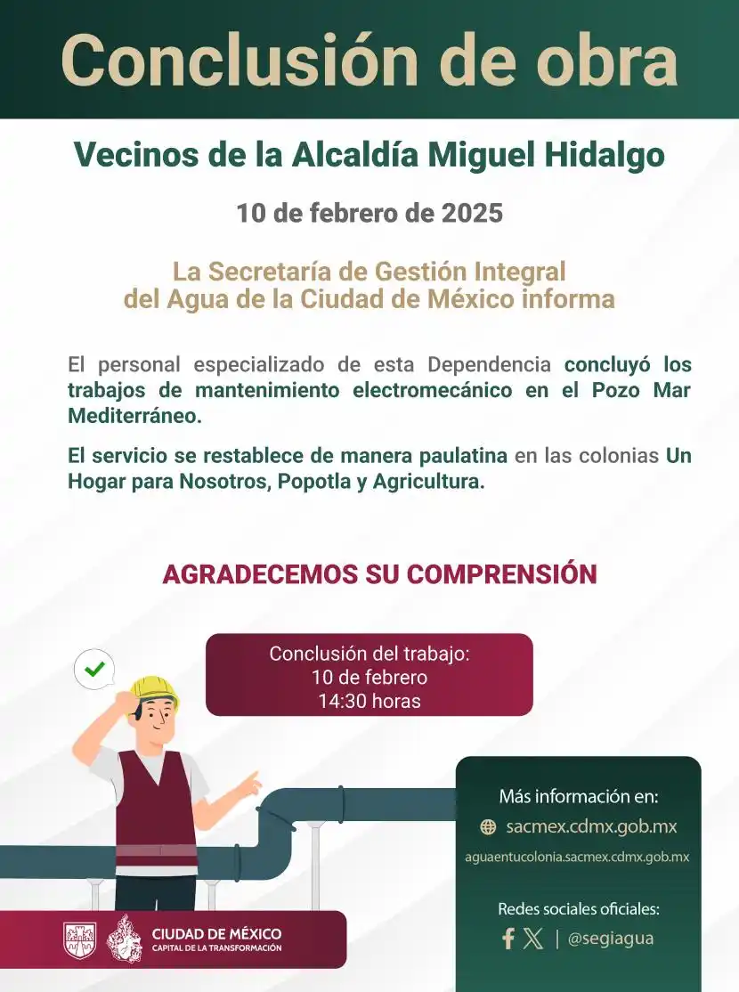 Secretaría de Gestión Integral del Agua - SEGIAGUA💧 post