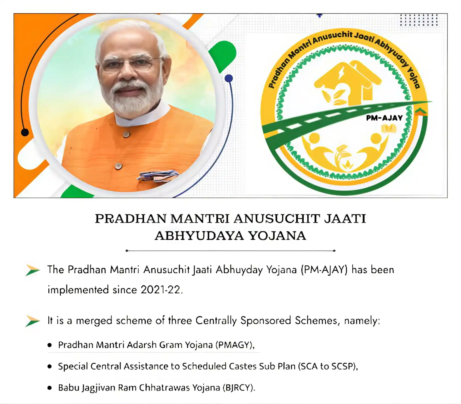 Image from Shah Knowledge Bank: 🔆 *Pradhan Mantri Anusuchit Jaati Abhyuday Yojana (PM-AJAY)* 📍 *Co...