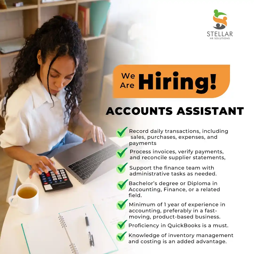 Image from Stellar HR Jobs: Our client in the Finance Industry is seeking to recruit an Accounts A...