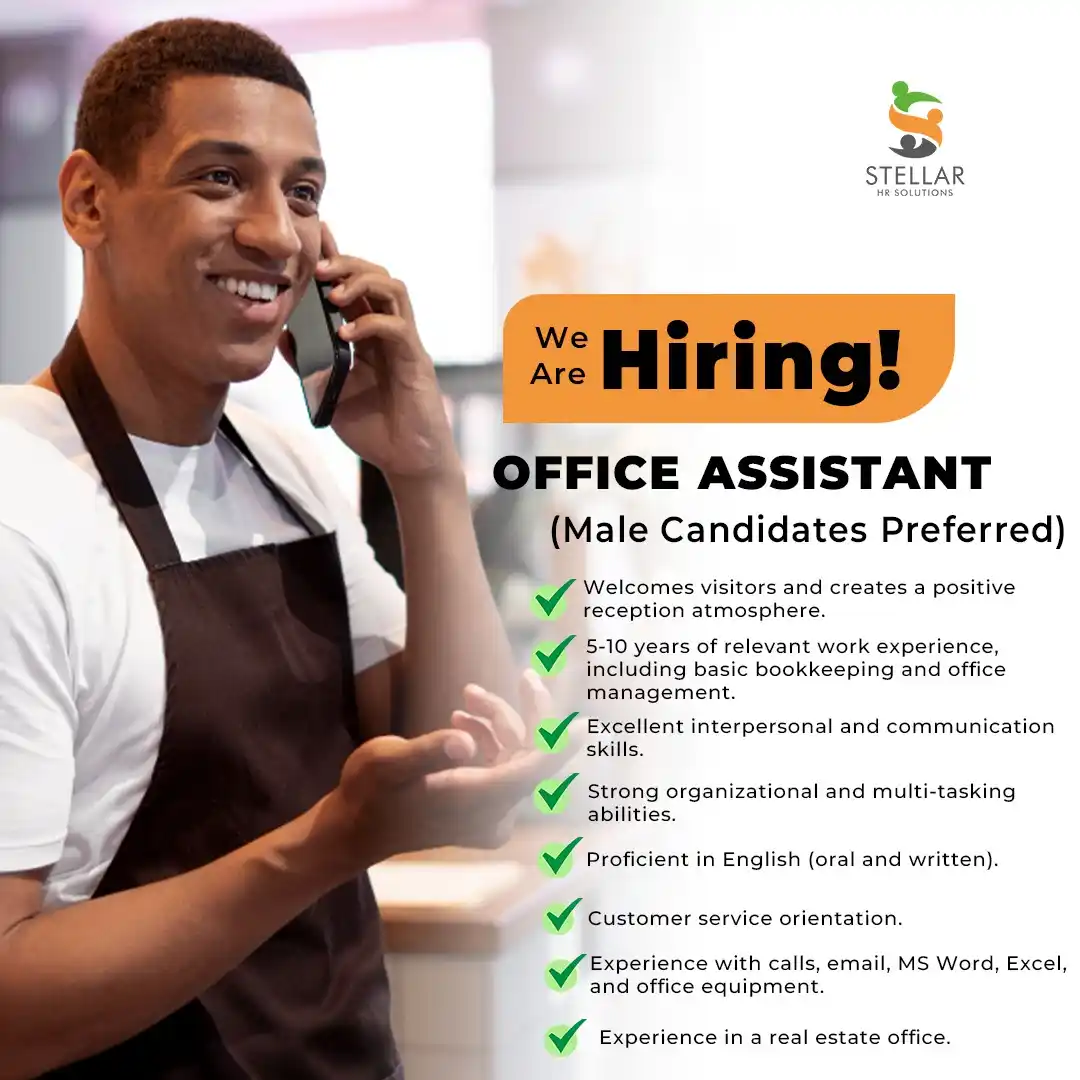 Image from Stellar HR Jobs: Our client in the real estate industry is seeking to recruit an Office...