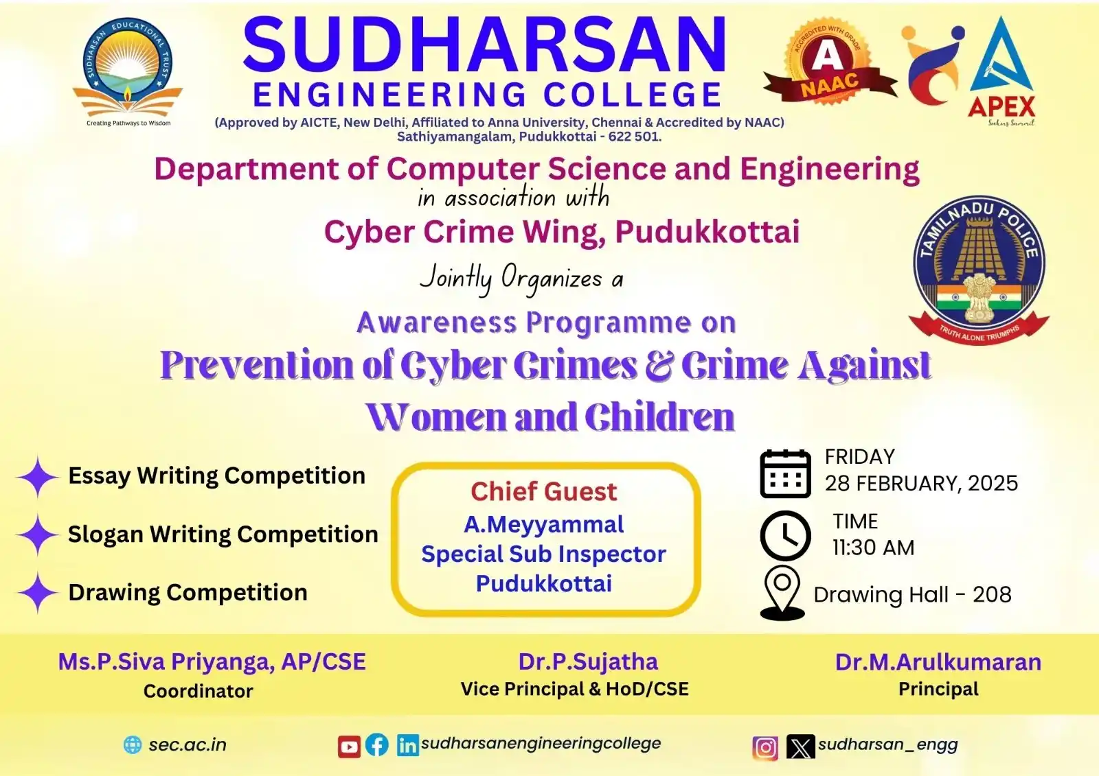 SUDHARSAN ENGINEERING COLLEGE post