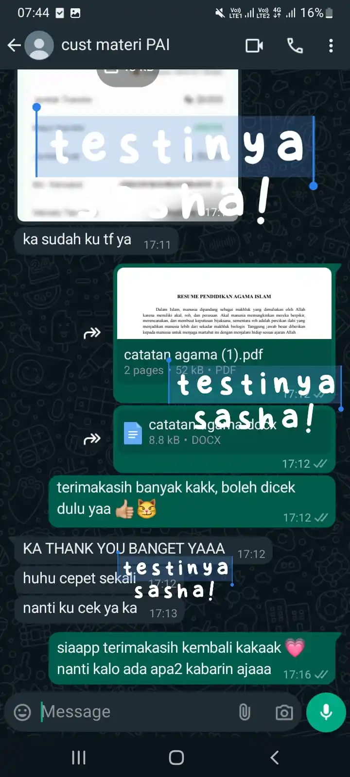 testimonalnya lilly! 🌸💭 post