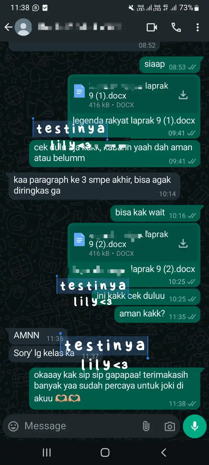 testimonalnya lilly! 🌸💭 post
