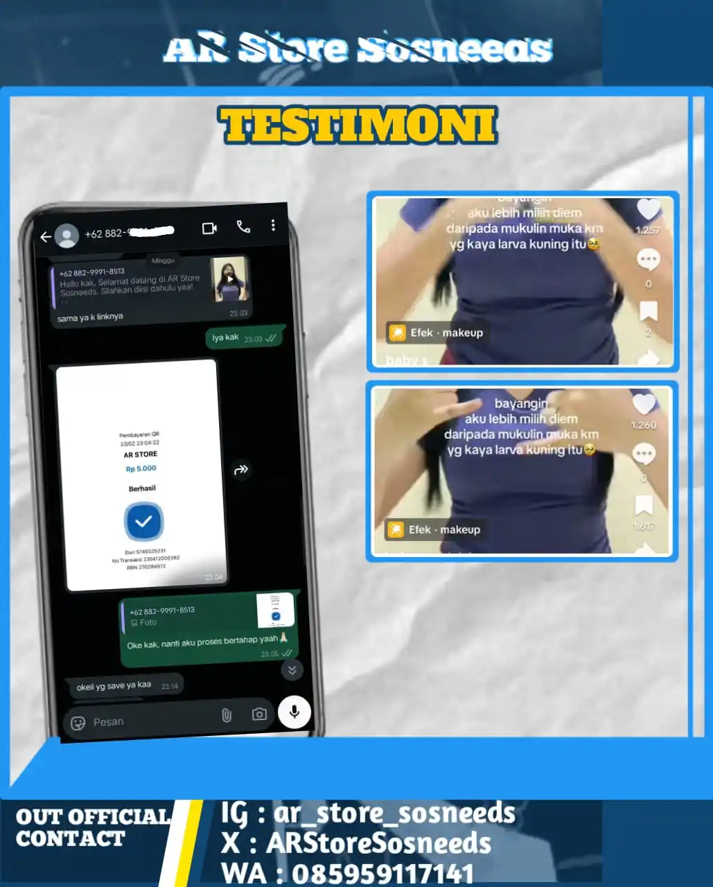 Testimoni AR Store SosNeeds post