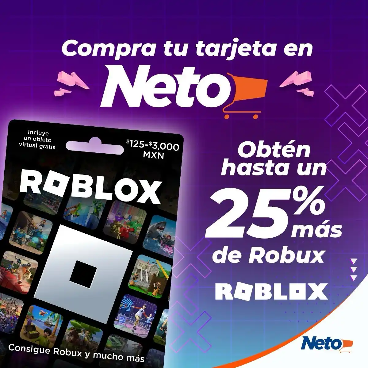 Image from Tiendas Neto: ¡Haz que tu experiencia en Roblox sea aún más épica! Compra tus tarjet...