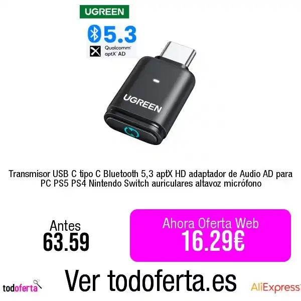 Image from Todoferta: Comprar https://s.click.aliexpress.com/e/_oolBK2i Transmisor USB C ti...