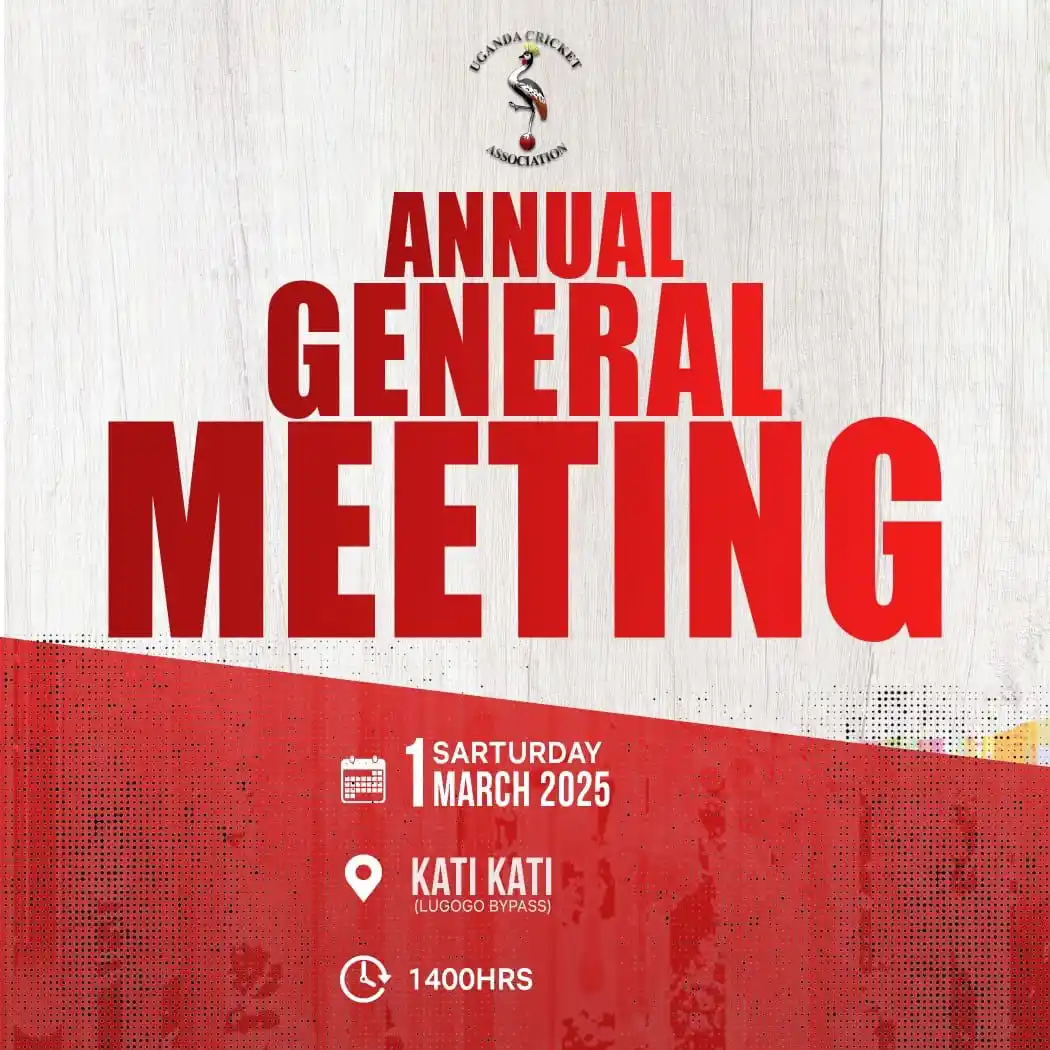 Image from Uganda Cricket Association: Our Annual General Meeting is happening tomorrow at Kati Kati, Lugogo ...