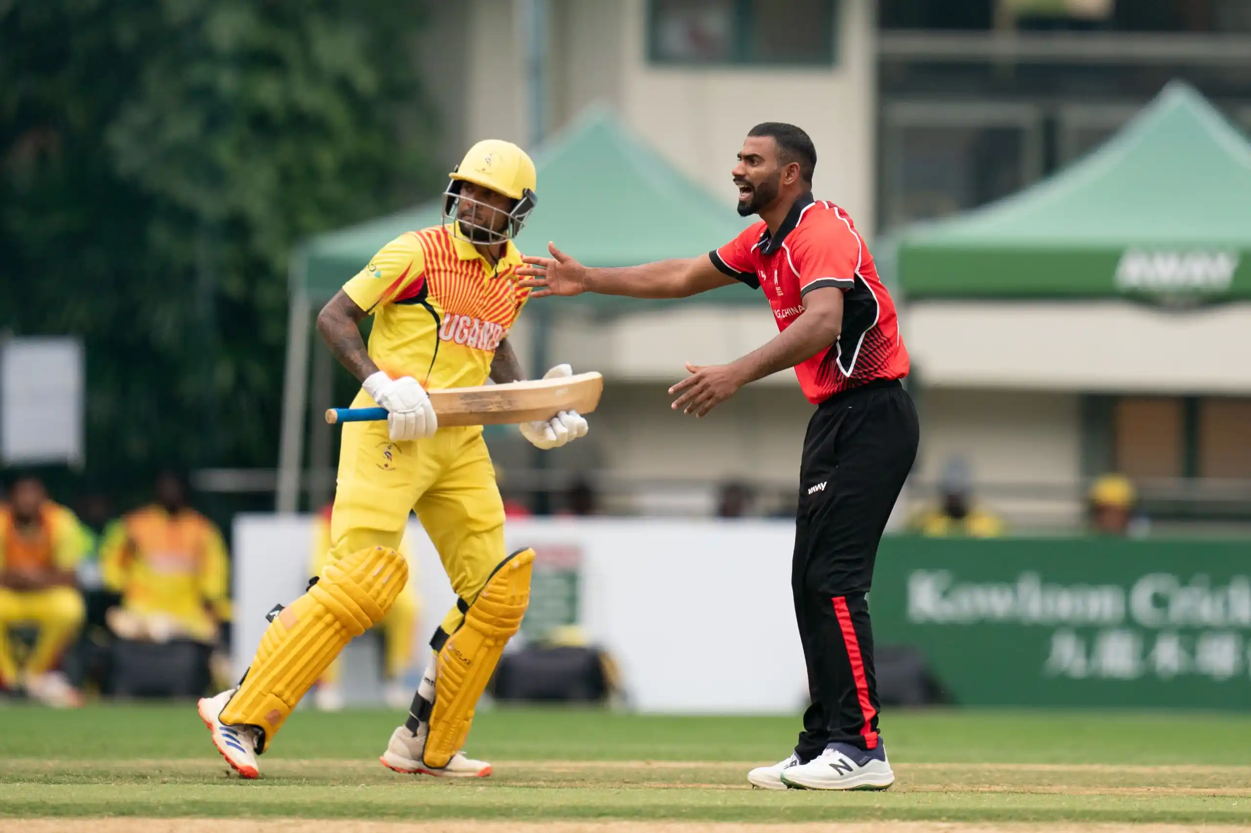 Image from Uganda Cricket Association: 📢 *GAME 4 UPDATE!* 🏏🔥 2nd Drinks Break Uganda 🇺🇬 vs 🇭🇰 Hong...