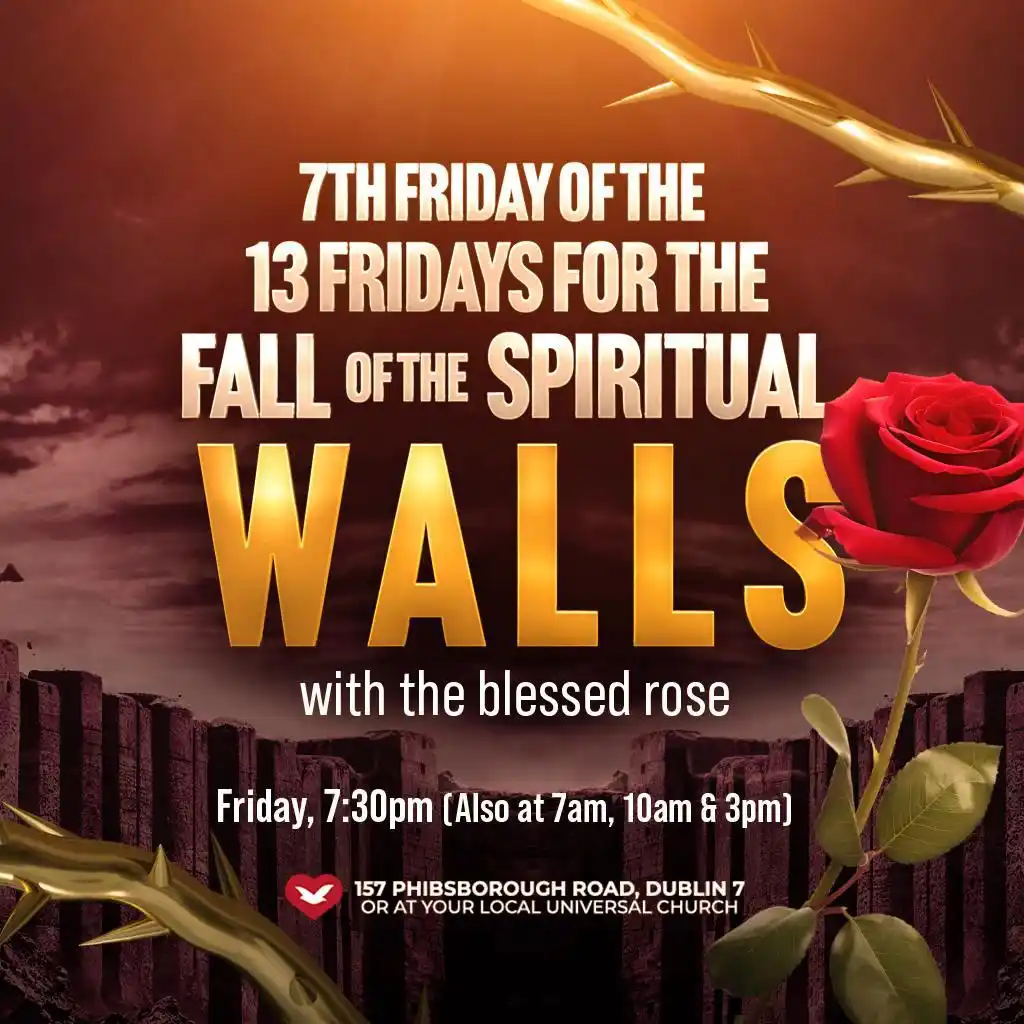 Image from Universal Church Ireland 🇮🇪: 🔴Maybe you are seeing a wall in your life or that of a family member,...