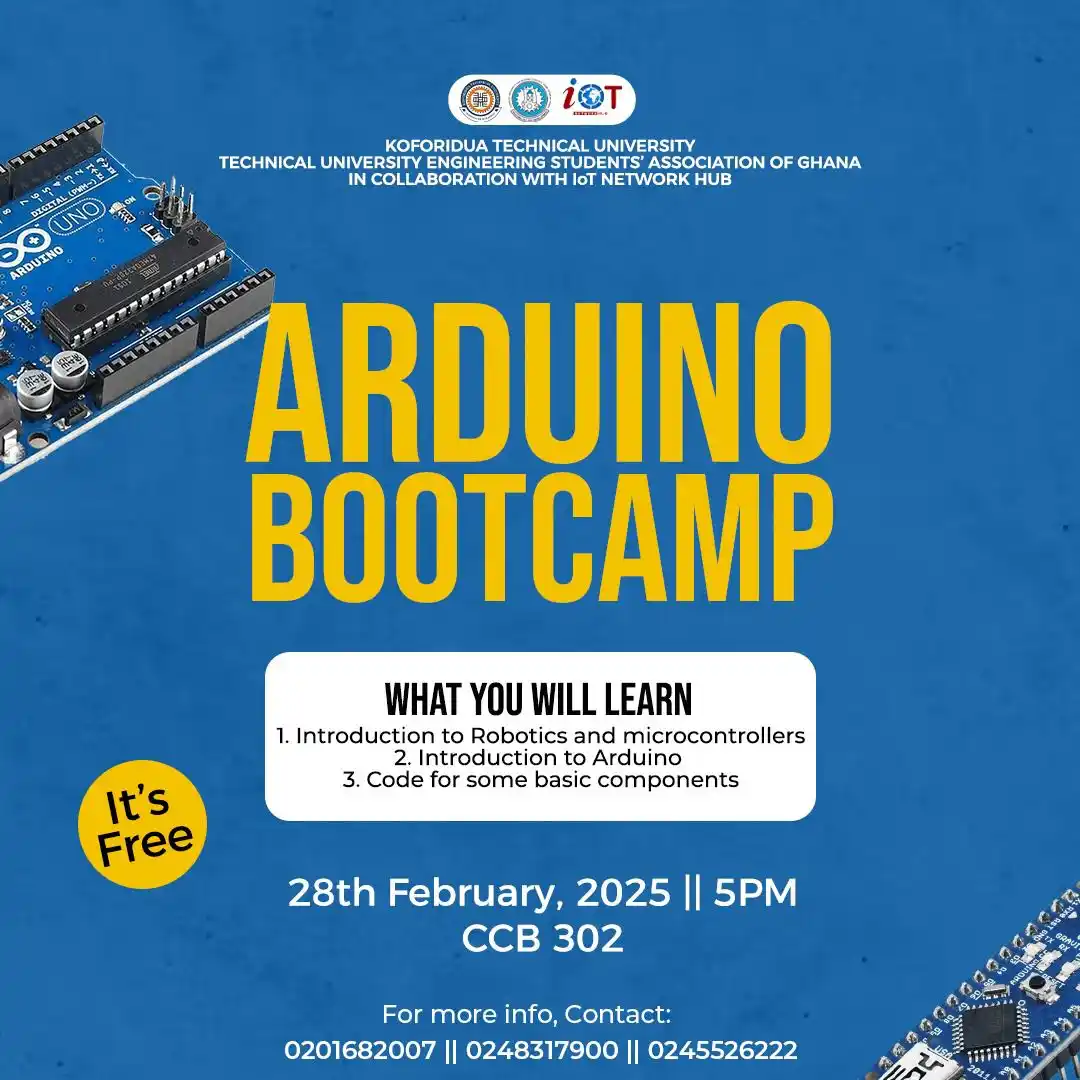 Image from VOICE OF KTU: 🚀 *Join the Arduino Bootcamp at KTU!*🤖 Explore the exciting world...