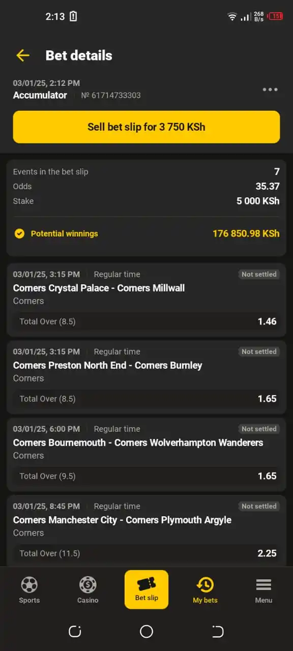 Image from WWIN TICKETS ✅: SAFEST PICKS 👌 Corners...35 odds🥳🎉 Code 👉 J4LRM Register and B...