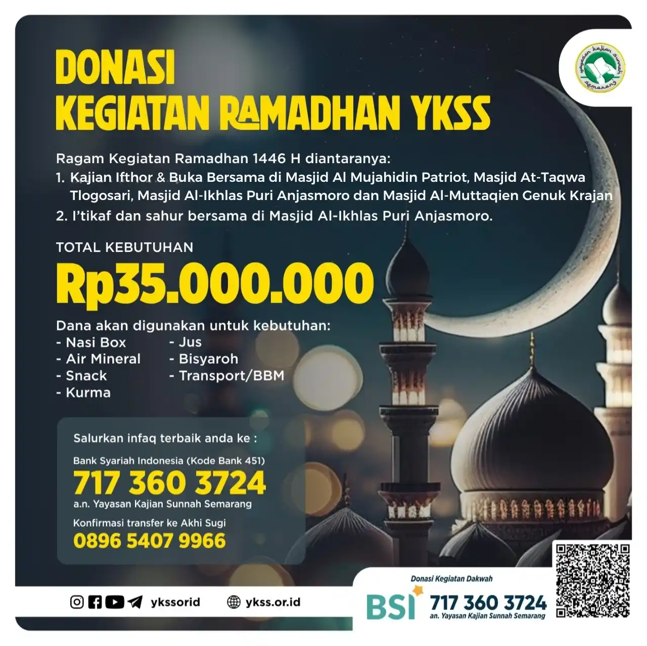 Image from Yayasan Kajian Sunnah Semarang: Alhamdulillah, kita sudah memasuki Bulan Ramadhan. Sebagaimana tahun-t...