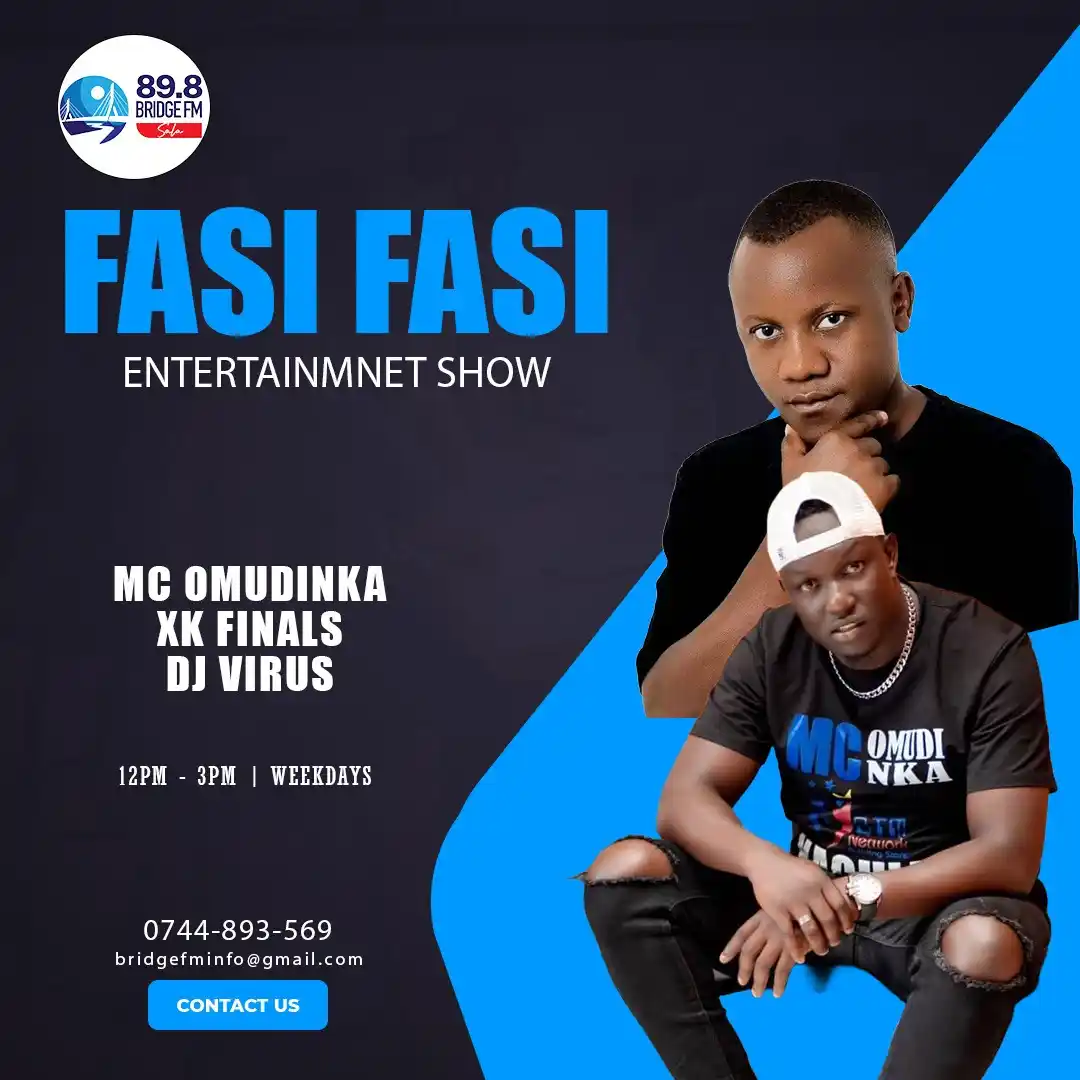 Image from 89.8 Bridge FM : *IT'S TIME TO GET LIT!* Fasi Fasi is LIVE on Bridge FM! Mc Omudinka,...