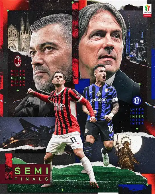 Image from AC Milan | Diavoli Rossonero Unofficial: Derby di Milano in semifinale di <a class="text-blue-500 hover:underli...