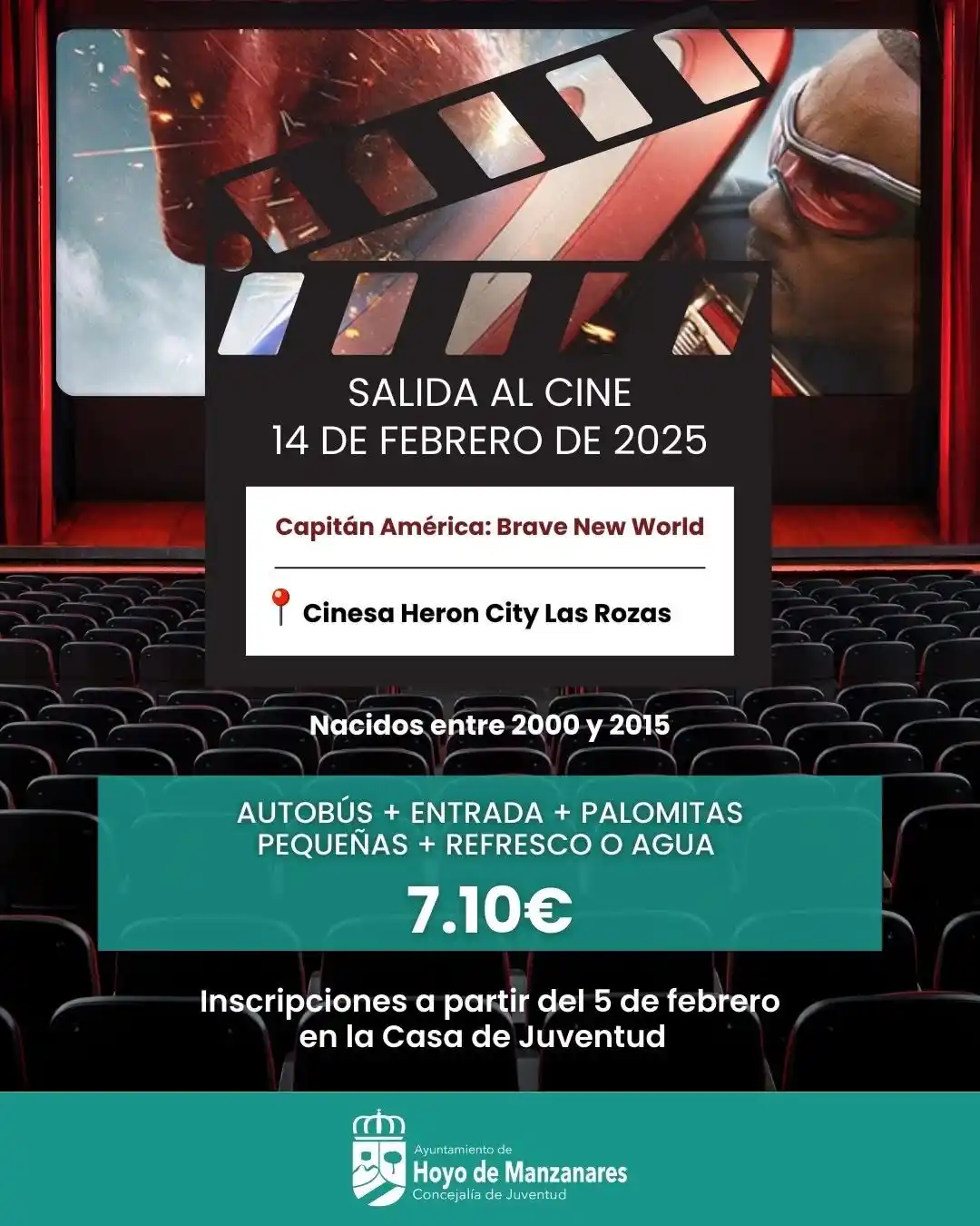 Image from Actividades Juventud Hoyo: 🎬 ¡Este 14 de febrero tienes una cita con el cine! La concejalía de I...