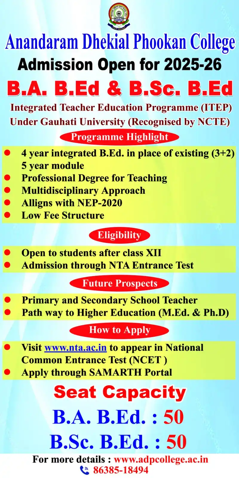 ADP College, Nagaon post