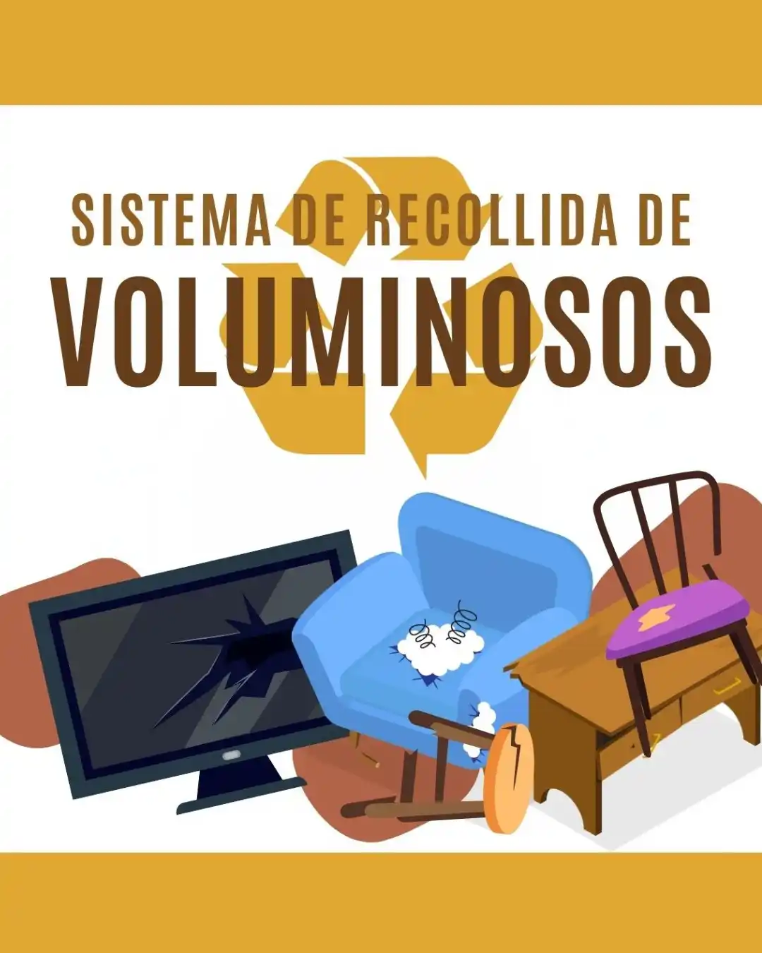 Image from Ajuntament de Vallgorguina: ♻ Tens voluminosos per llençar? Fes-ho correctament! 📞🚛 🔹 Recorda:...