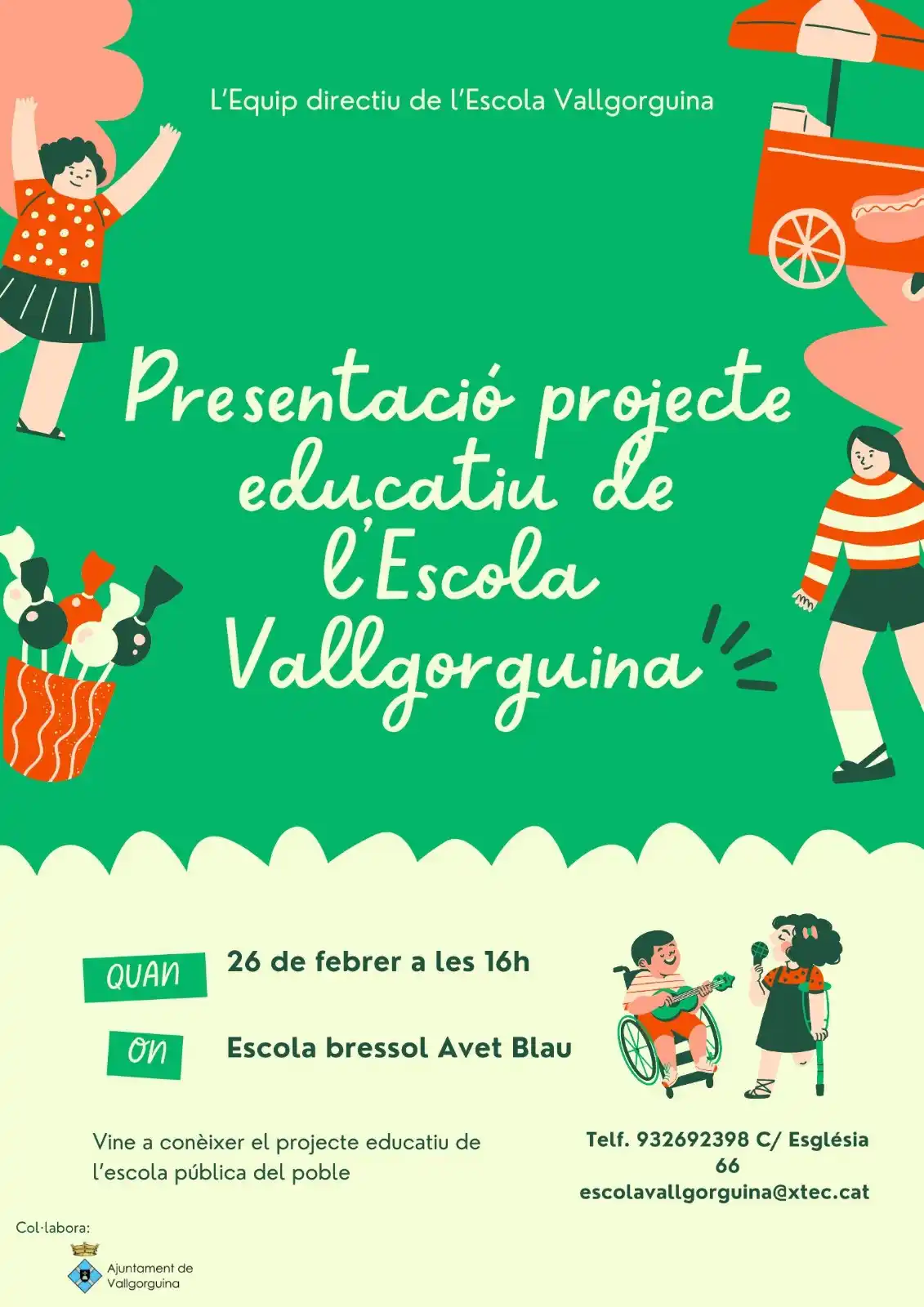 Image from Ajuntament de Vallgorguina: 📢 Vine a conèixer el projecte educatiu de l'Escola <a class="text-blu...
