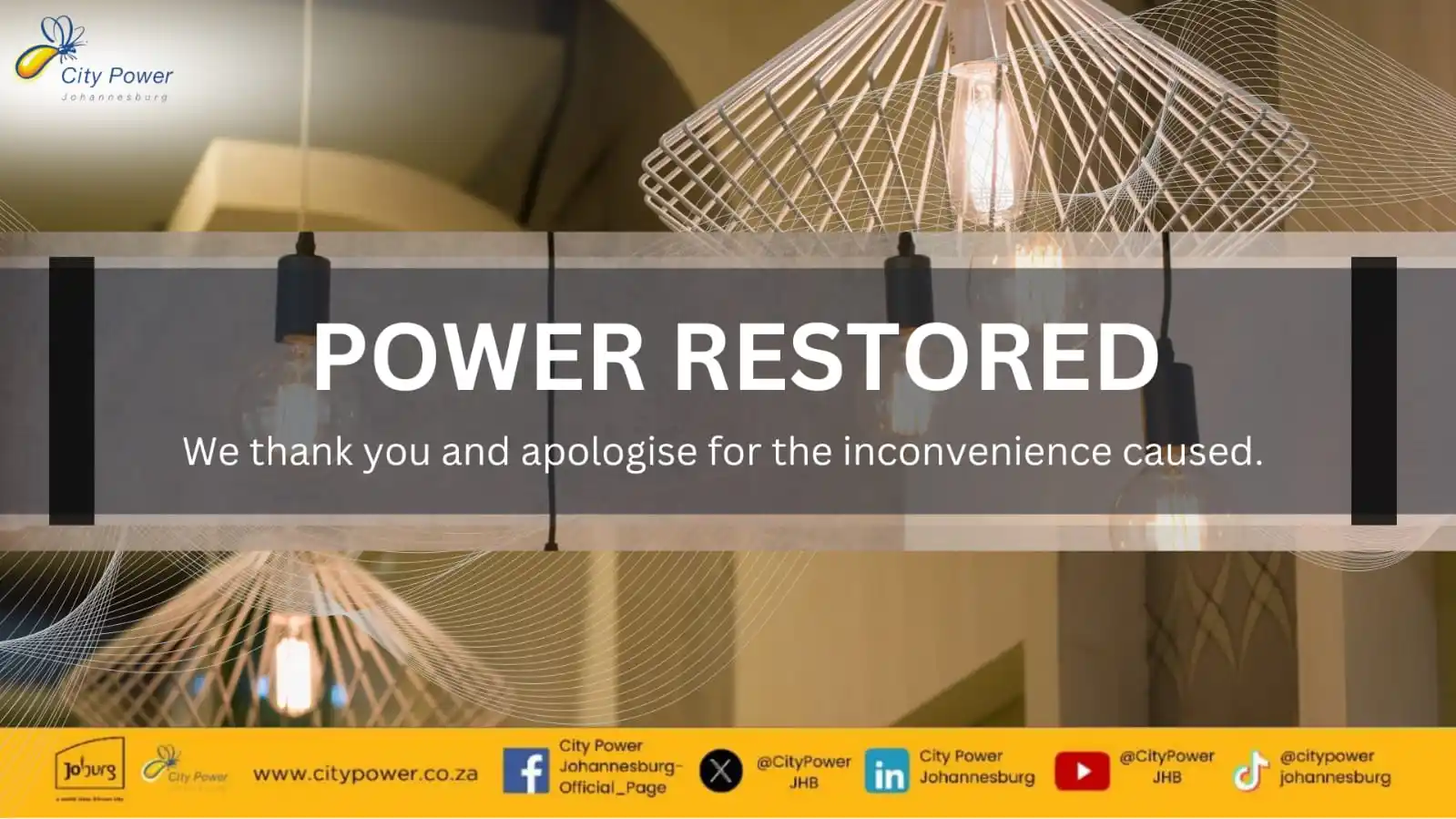 Image from Alexandra SDC Outage Updates: *Alexandra SDC Outage Update*  01 March 2025 Time: 09h42  *Cydna Subst...