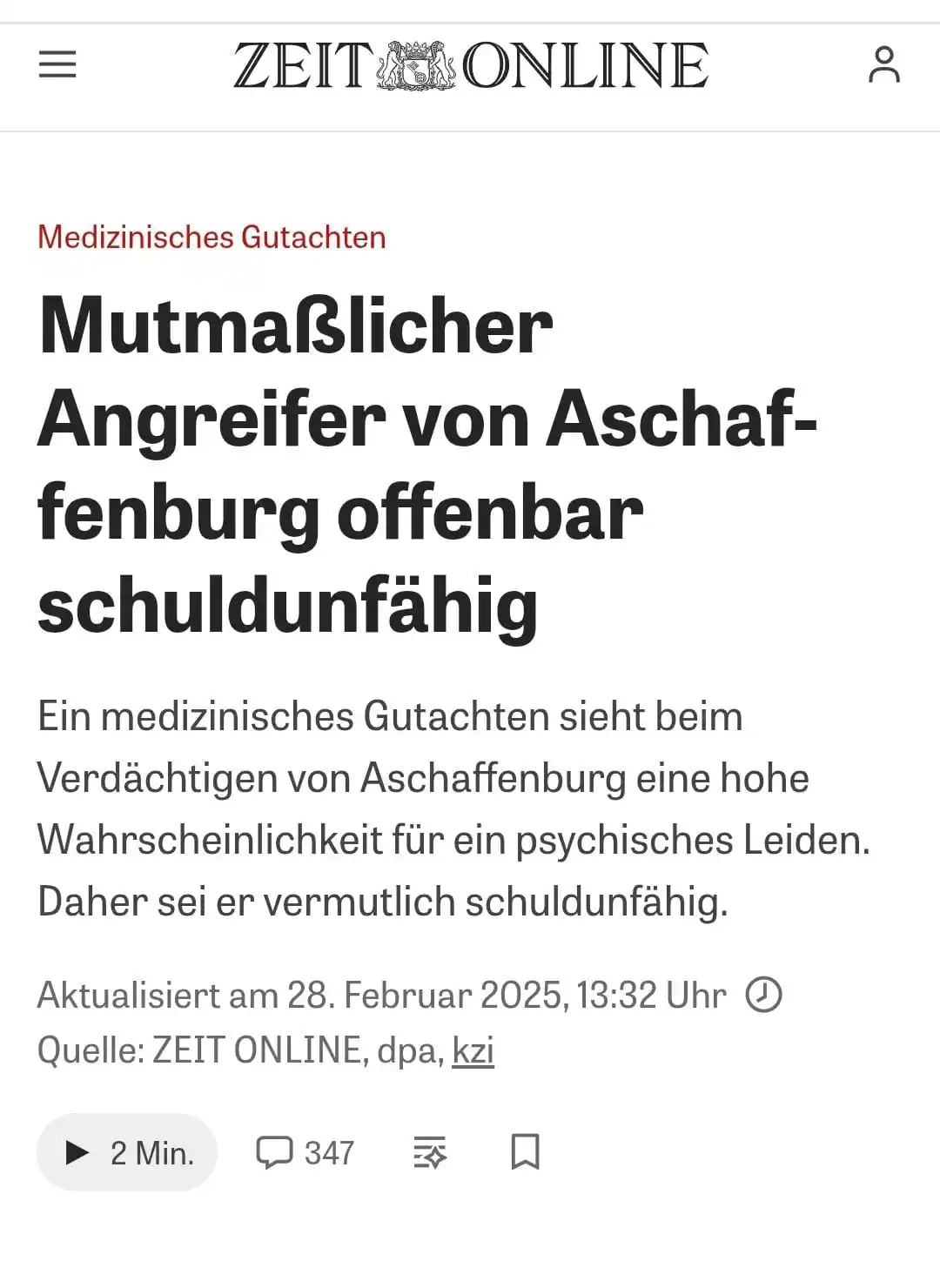 Image from Anti ⬛🟥 KrieGKo: Medizinisches Gutachten: Mutmaßlicher Angreifer von Aschaffenburg offe...