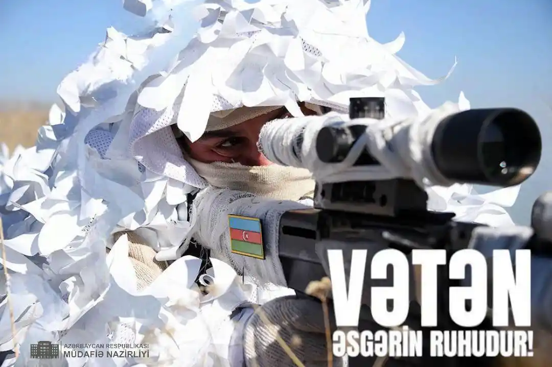 Image from Azərbaycan Respublikası Müdafiə Nazirliyi: *Vətənin keşiyində!* *Sarsılmaz ruh, dayanılmaz güc! 💪* <a class="te...