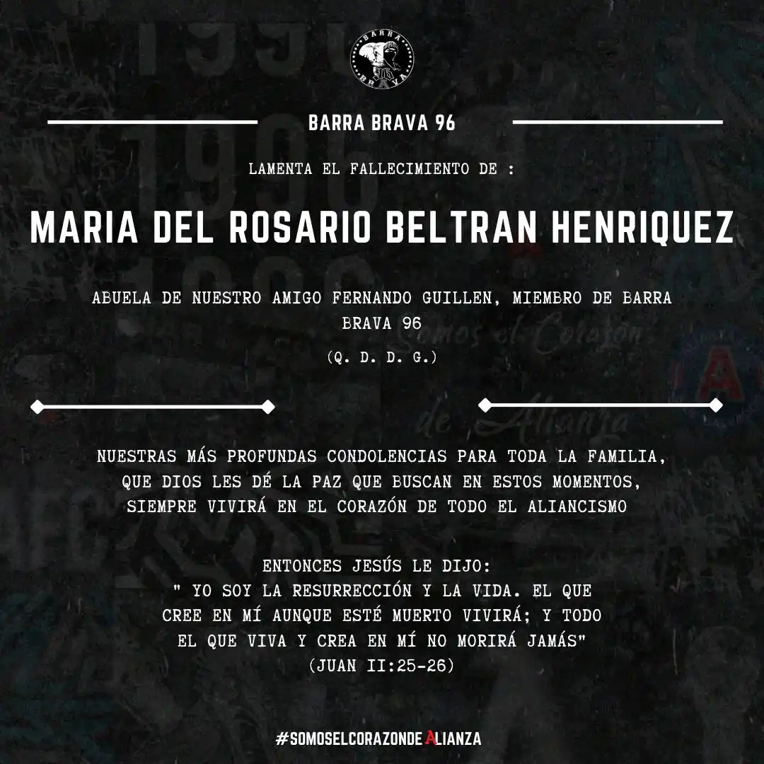 Image from BARRA BRAVA AFC: Descanse en paz 🤲🏼✝️ Como Barra Brava 96 nos unimos al dolor de la ...