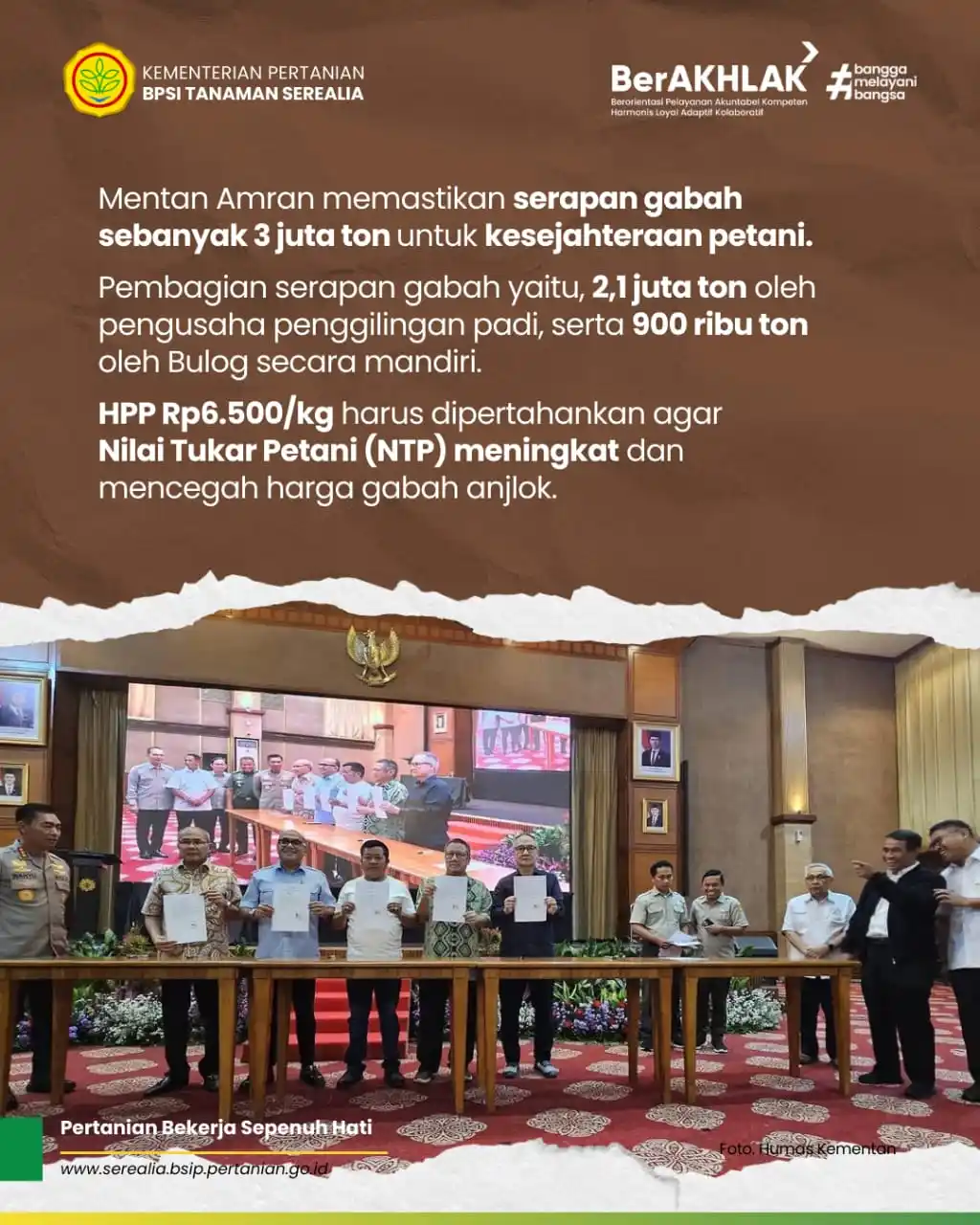 Image from BSIP Serealia: Agang Sereal, Kementerian Pertanian terus berkomitmen menjaga kesejaht...