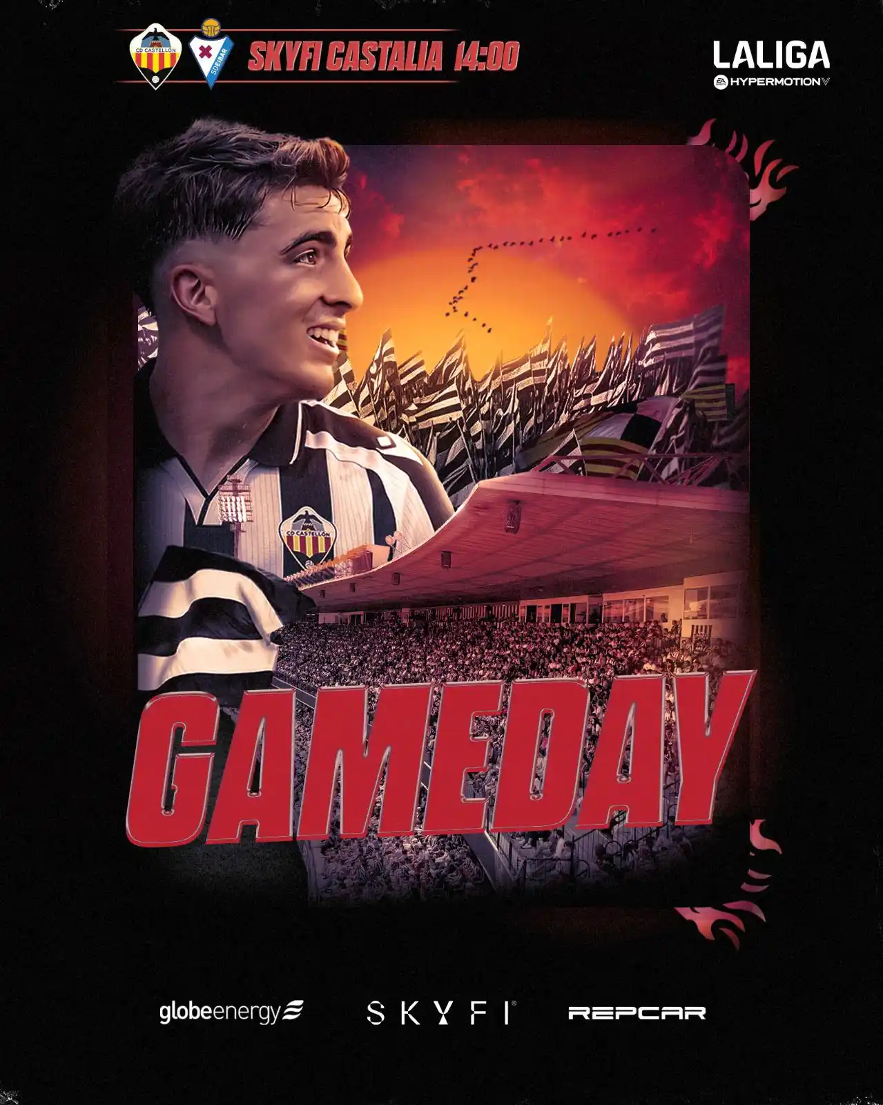 Image from CD Castellón: ⚽ DÍA DE PARTIDO⚽   🤍🖤 A POR LA SEGUNDA CONSECUTIVA, CASTELLÓN 🤍🖤 ...