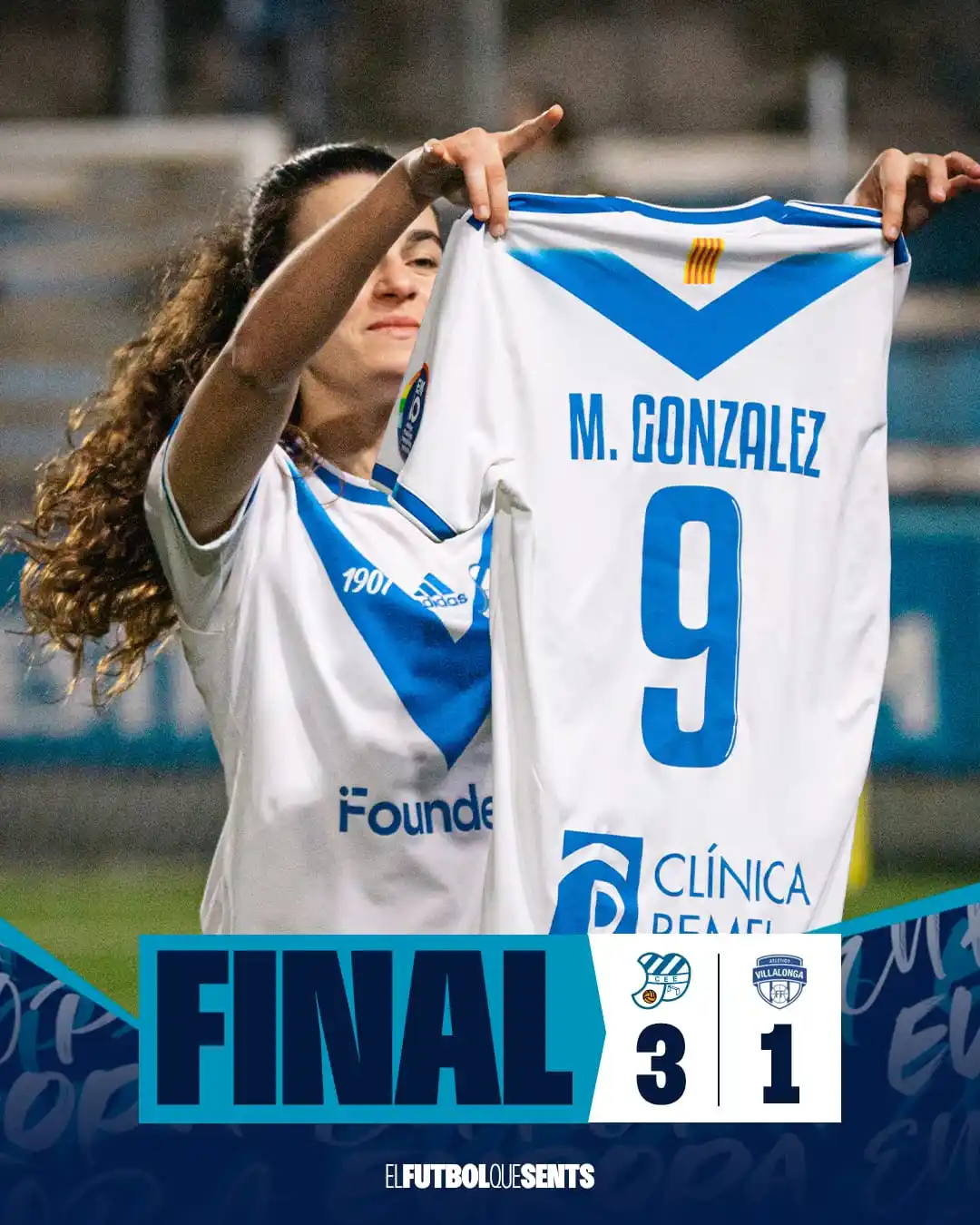 Image from CE Europa al dia! 💙🤍: 90' | 🏁 FINAL  Victòria de 𝗟Í𝗗𝗘𝗥!  ⚽️🔵⚪️ Júlia Gómez, Pixu i Bov...