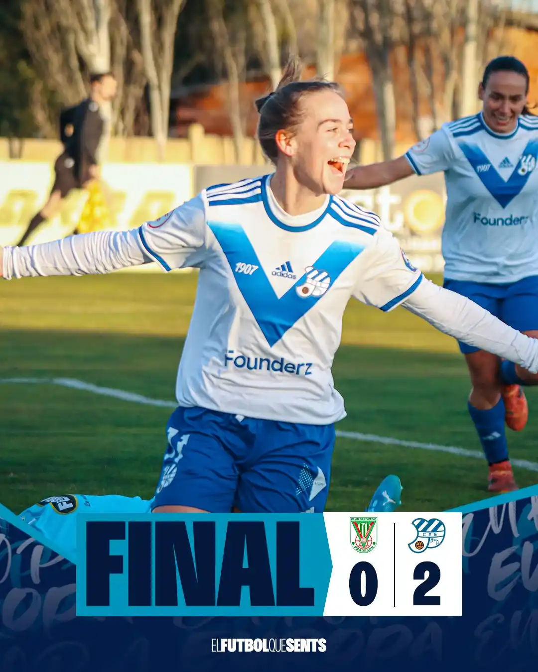 Image from CE Europa al dia! 💙🤍: 90' | 🏁 FINAL Victòria molt treballada en un camp molt difícil! ⚽️�...